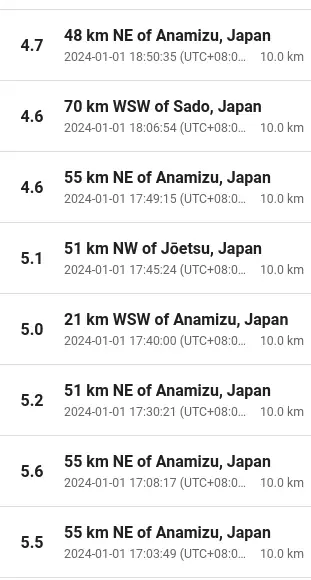日本地震20240101